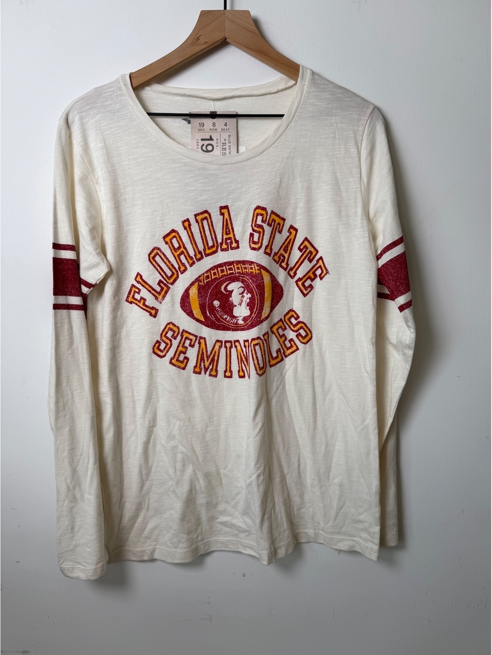 Reserve Collection Blue 84 Florida State Seminoles Football Long Sleeve NWT M